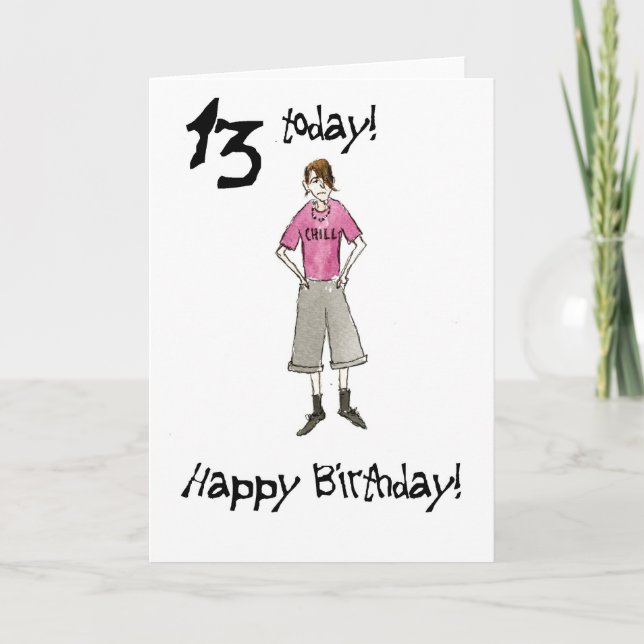 13.ª tarjeta de cumpleaños para un niño (Anverso)