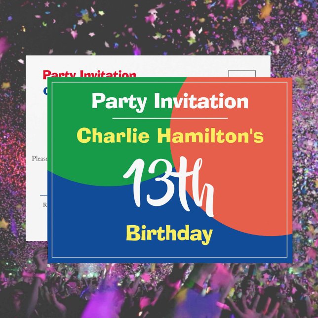 13.ª tarjeta postal de invitación de cumpleaños (Subido por el creador)