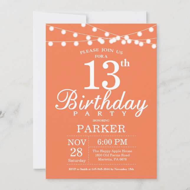 13.º Coral de Invitación de Cumpleaños (Anverso)