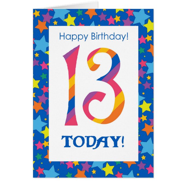 13.º cumpleaños, brillantes, coloridas franjas y e (Frente)