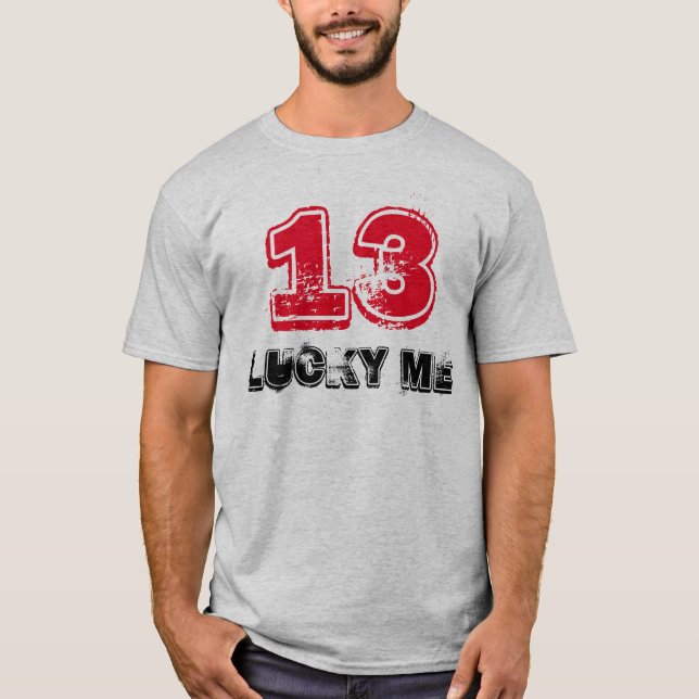 "13 afortunados yo" camiseta (Anverso)
