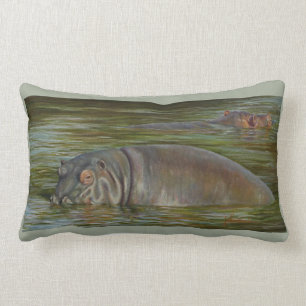 13"" almohada del Lumbar del hipopótamo X 21