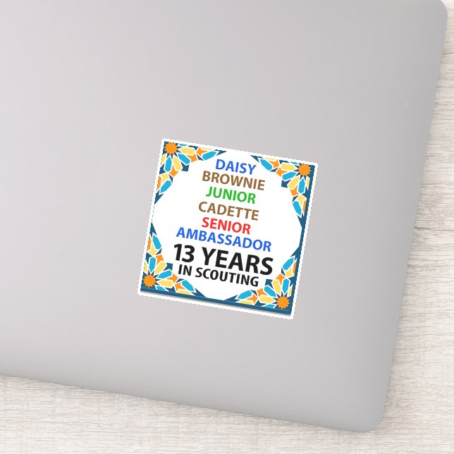 13 años en Pegatina de Scouting (Detalle)