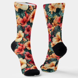 #13 Calcetines de la tripulación con patrón floral