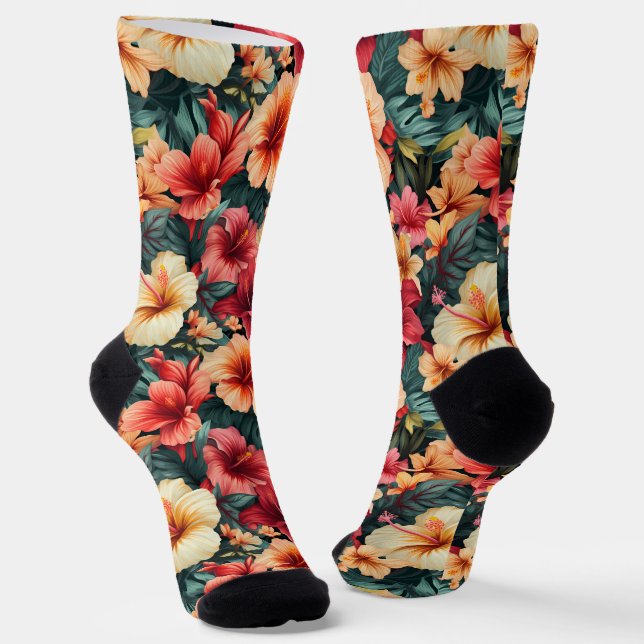 #13 Calcetines de la tripulación con patrón floral (Angular)