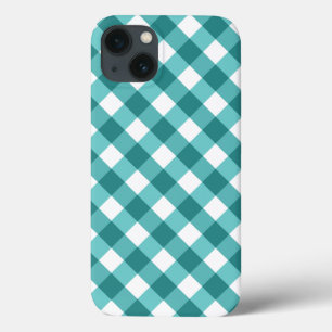 13 Funda Case-Mate para iPhone de gingham verde azula