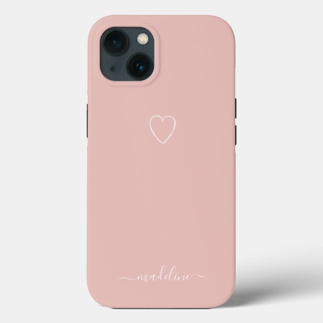 13 Funda para iPhone Case-Mate con monograma de coraz (Reverso )