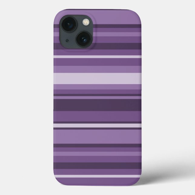 13 Funda para iPhone Case-Mate de rayas de lavanda (Reverso)