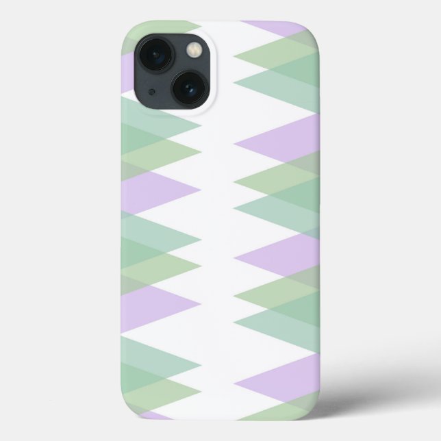 13 Funda para iPhone Case-Mate de triángulos verdes y (Reverso)