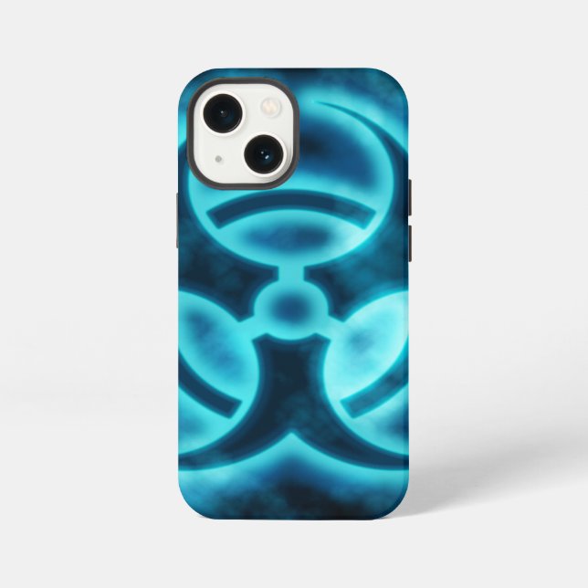 13 Mini Funda para iPhone de Biohazard Glo Azul (Reverso )