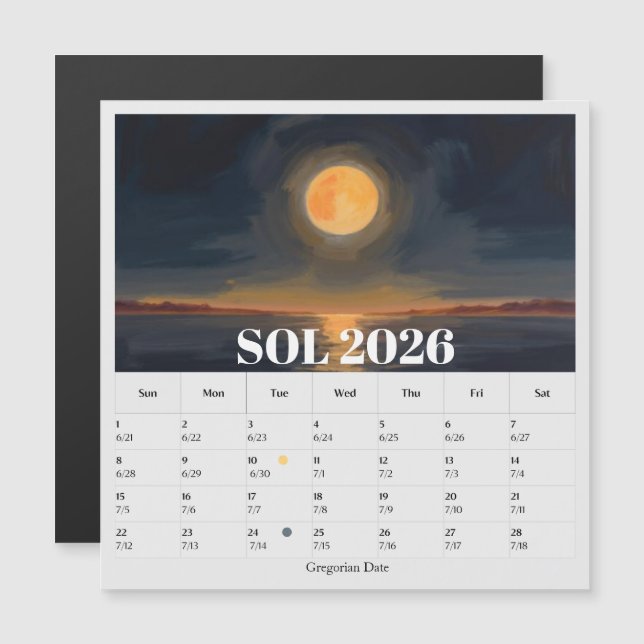 13-Month Moon Phase Zodiac sol Calendar (Anverso/Reverso)