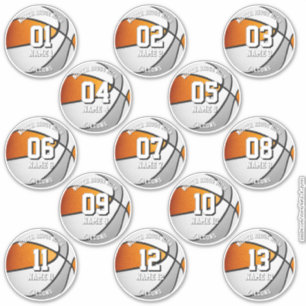 13 pegatinas de baloncesto de colores de equipo na