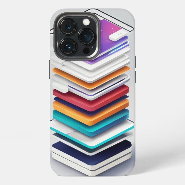 13 Pro "App Stack: Funda para iPhone con Arte de Aplicaci (Reverso )