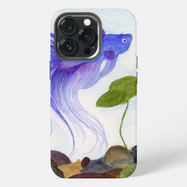 13 Pro Funda para iPhone Case-Mate pez betta azul (Reverso )
