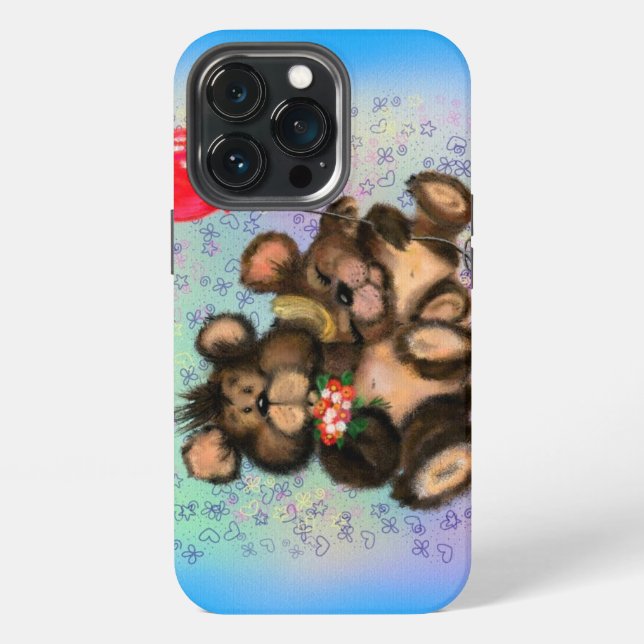 13 Pro Funda para iPhone de Ositos y Mamá (Reverso )