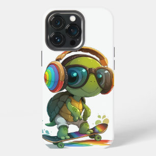 13 Pro Funda para iPhone de Skateboarder Tortuga Radical