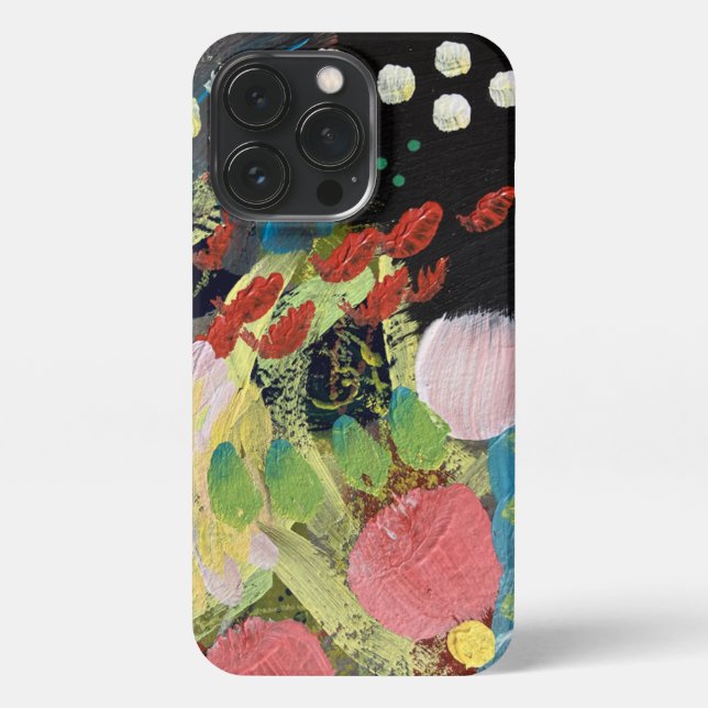 13 Pro Funda para iPhone Flores en la Noche (Reverso)