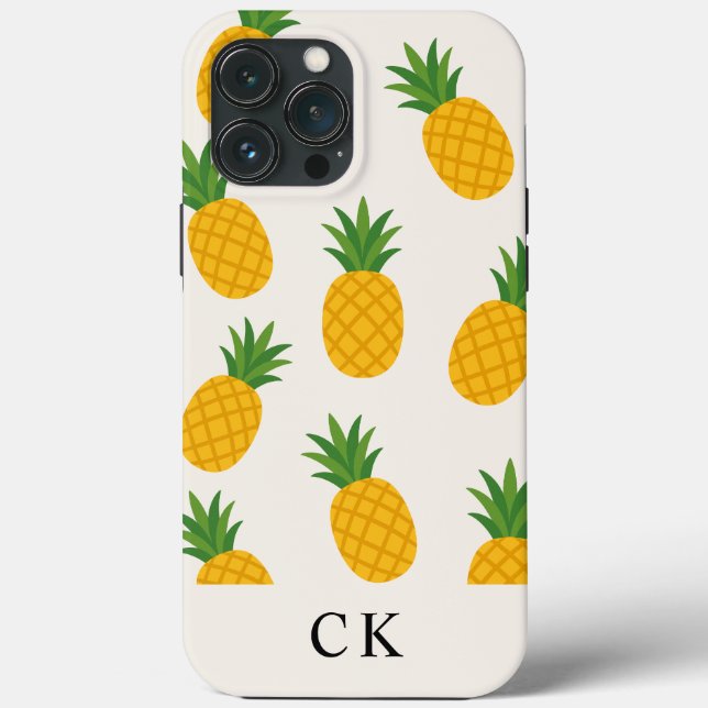 13 Pro Max Funda para iPhone Case-Mate de piña con monograma  (Reverso )