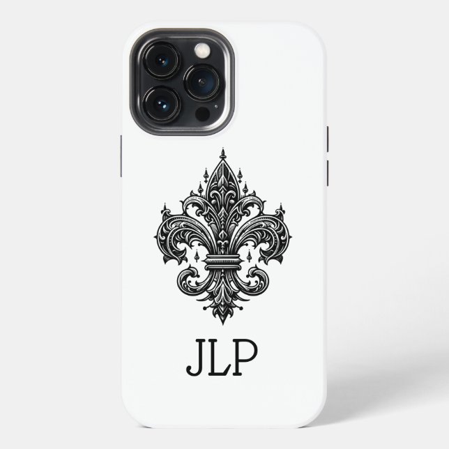 13 Pro Max Funda para iPhone con Fleur-de-lis Gótica (Reverso )