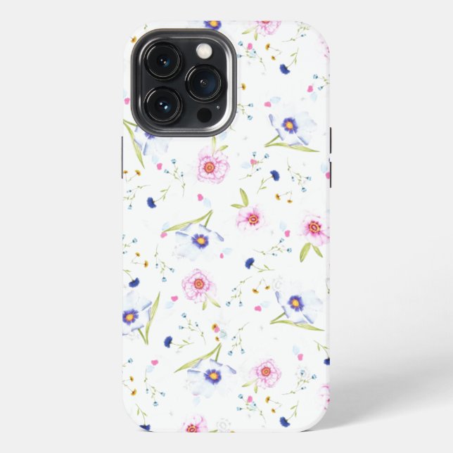 13 Pro Max Funda para iPhone con flores de diseño fresco (Reverso )