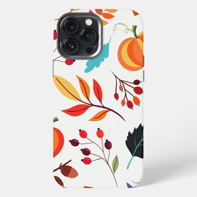 13 Pro Max Funda para iPhone con patrón de otoño (Reverso )