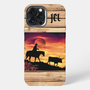 13 Pro Max Funda para iPhone Cowboy y Longhorn Steer Case-Mat