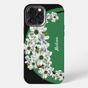 13 Pro Max Funda para iPhone de flor de cornejo personalizada