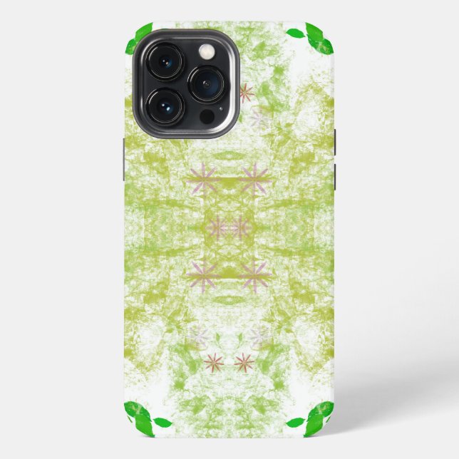 13 Pro Max Funda para iPhone de hojas verdes (Reverso )