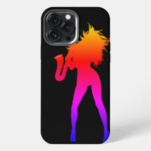 13 Pro Max Funda para iPhone de mujer que toca el saxofón