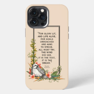 13 Pro Max Funda para iPhone Floral Bird con cita de Sanderso