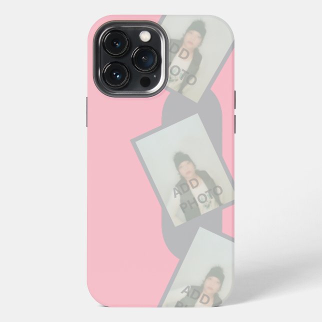 13 Pro Max Funda para iPhone / iPad rosa con foto (Reverso )