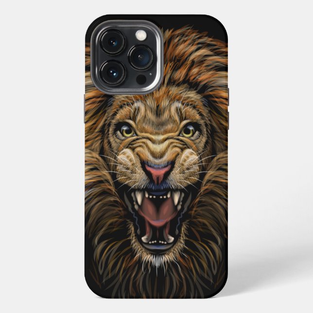 13 Pro Max Funda para iPhone Mate Rey León Animales Vida Silv (Reverso )