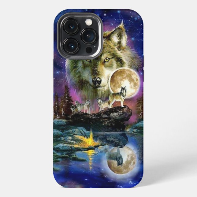 13 Pro Max Funda para iPhone Wolves and Moon Case-Mate (Reverso )