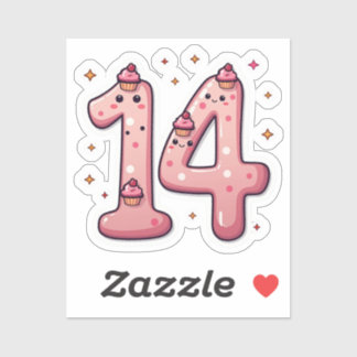 14.º Pegatina de cumpleaños