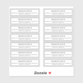 14 Etiquetas De Ingredientes Claras 2,9 X 1,15 Pul