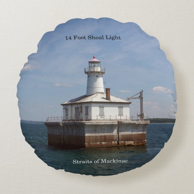 14 Foot Shoal Light almohada redonda (Anverso)