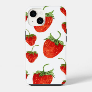 14 Fresas en funda para iPhone blanca