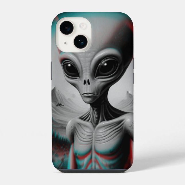 14 Funda para iPhone 16 con tema de alienígena (Reverso )