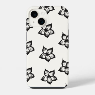 14 Funda para iPhone 16 Flor Blanca y Negra