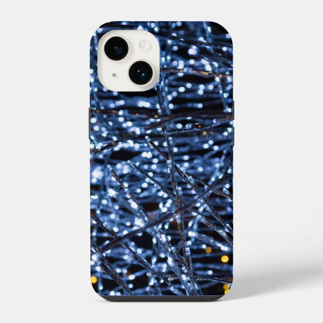 14 Funda para iPhone abstracta de luces azules (Reverso )
