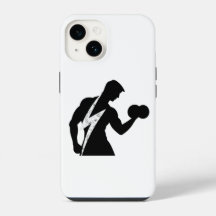 Funda para iPhone blanca con gráfico de fitness pa