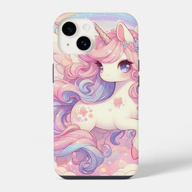 14 Funda para iPhone Case-Mate de unicornio lindo (Reverso )