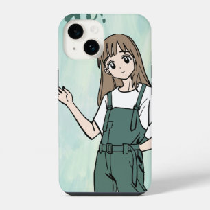 14 Funda para iPhone con estética de chica de anime -