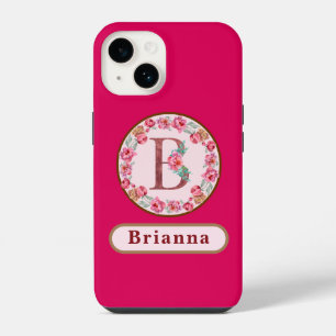 14 Funda para iPhone con monograma floral B Pretty de