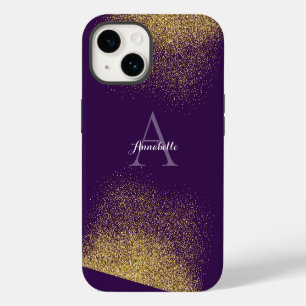 14 Funda para iPhone con monograma morado y brillo do