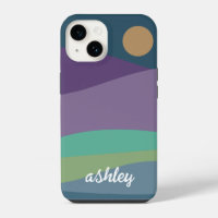 Funda para iPhone con paisaje abstracto boho plano