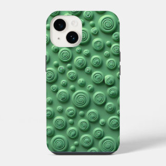 14 Funda para iPhone con textura de espiral verde y a