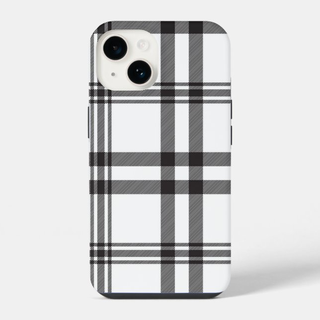 14 Funda para iPhone de Cuadros Negros y Blancos  (Reverso )