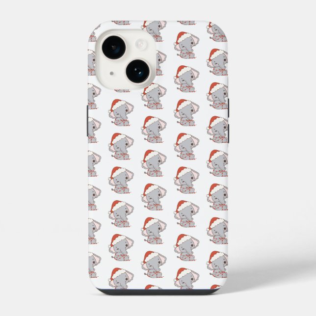 14 Funda para iPhone Elefante de Navidad (Reverso )