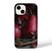 Funda para iPhone Elegantes Peras Botánicas Oscura
